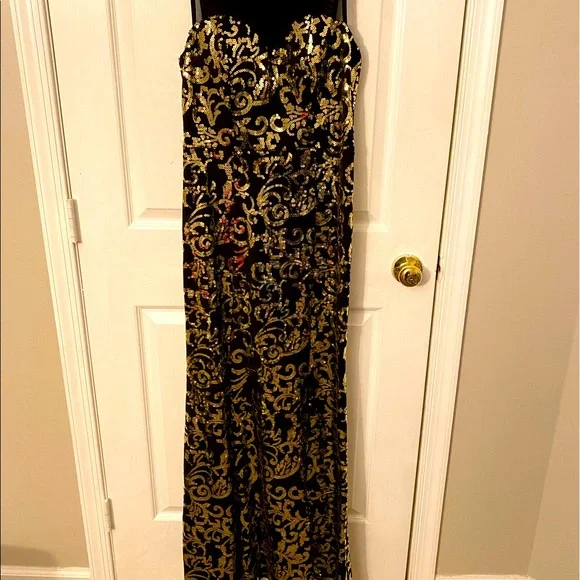 mesh asymmetrical off-the-shoulder draped maxi dress Josie Off Shoulder Mesh Maxi Dress - Black